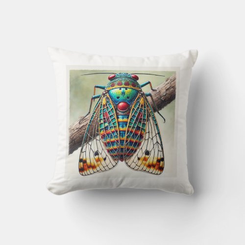 Decodes Insect 040724IREF114 _ Watercolor Throw Pillow