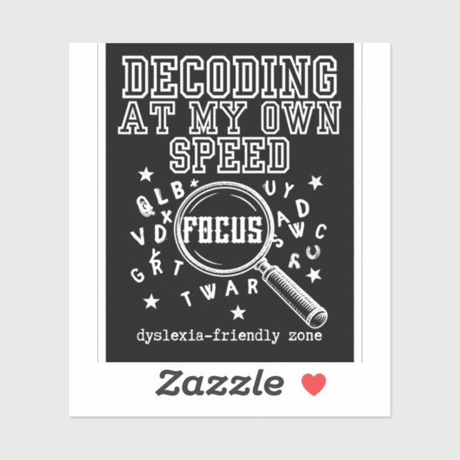 Decoding—Oddly Wired Dyslexia Pride Black  Sticker (Sheet)