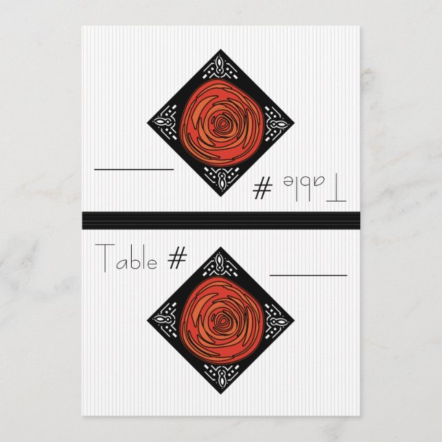 Decofied Rose (Foldable Table Number Cards) (Front)