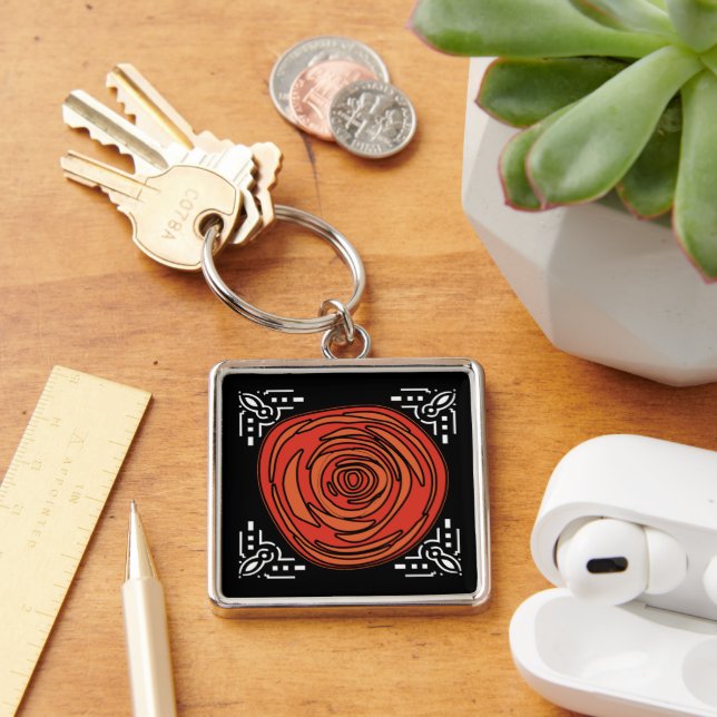Decofied Rose (Premium Square) Keychain (Desk)