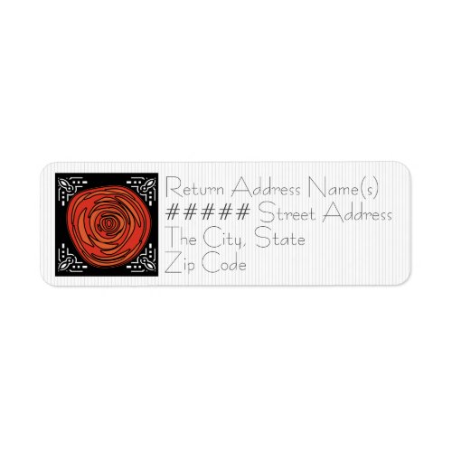 Decofied Roses  Return Address Label