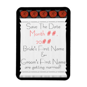 Decofied Roses (Save The Date Magnet) Magnet