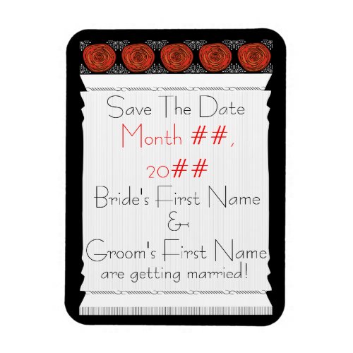 Decofied Roses Save The Date Magnet Magnet