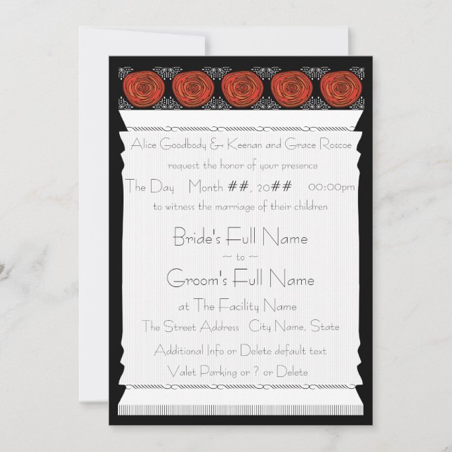 Decofied Roses (The Wedding Ceremony) Invitation (Front)