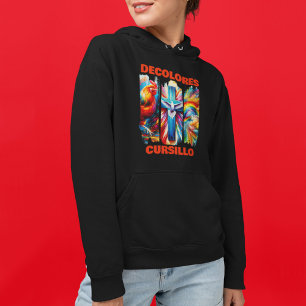 DeColores Cursillo Brush Stroke Rooster Cross Dove Hoodie
