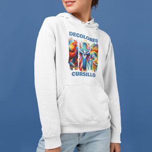 DeColores Cursillo Brush Stroke Rooster Cross Dove Hoodie