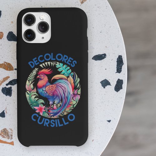 DeColores Cursillo Colorful Floral Rooster Black iPhone 11 Case