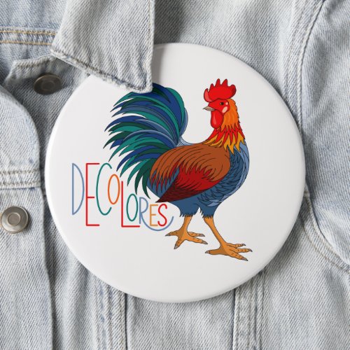 DeColores Cursillo Colorful Rooster Button