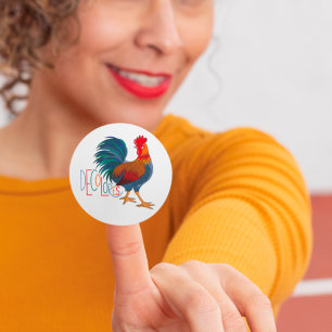 DeColores Cursillo Colorful Rooster Classic Round Sticker