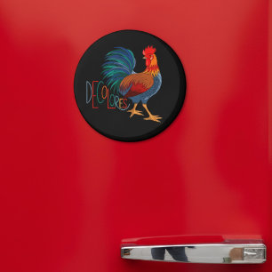 DeColores Cursillo Colorful Rooster Magnet