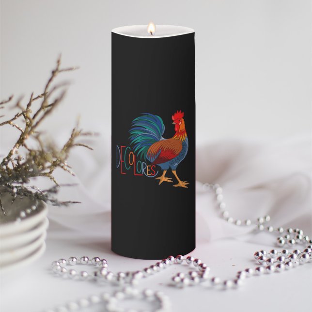 DeColores Cursillo Colorful Rooster Pillar Candle (Creator Uploaded)