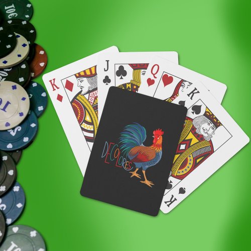 DeColores Cursillo Colorful Rooster Playing Cards