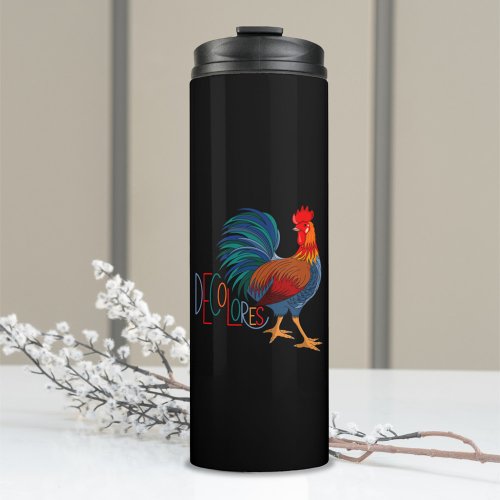 DeColores Cursillo Colorful Rooster Thermal Tumbler