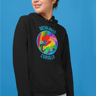 DeColores Cursillo Colorful Rooster Vivid Rainbow Hoodie