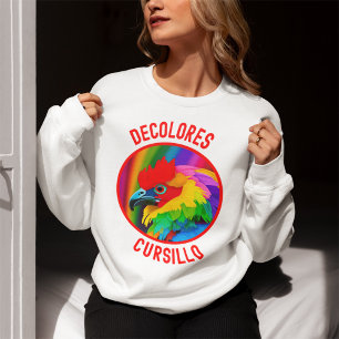 DeColores Cursillo Colorful Rooster Vivid Rainbow Sweatshirt
