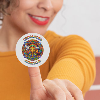DeColores Cursillo Cross Dove Rooster Mandala Classic Round Sticker