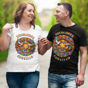 DeColores Cursillo Cross Dove Rooster Mandala T-Shirt