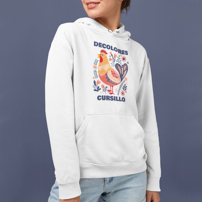 DeColores Cursillo Folk Art Rooster Christian Hoodie (Creator Uploaded)