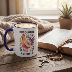 DeColores Cursillo Folk Art Rooster Christian Mug