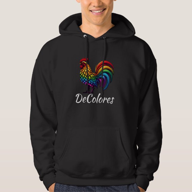 DeColores Cursillo Raibow Rooster Catholic Hoodie (Front)