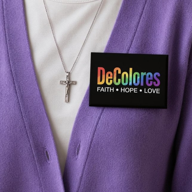 DeColores Cursillo Rainbow Faith Hope Love Button (Creator Uploaded)