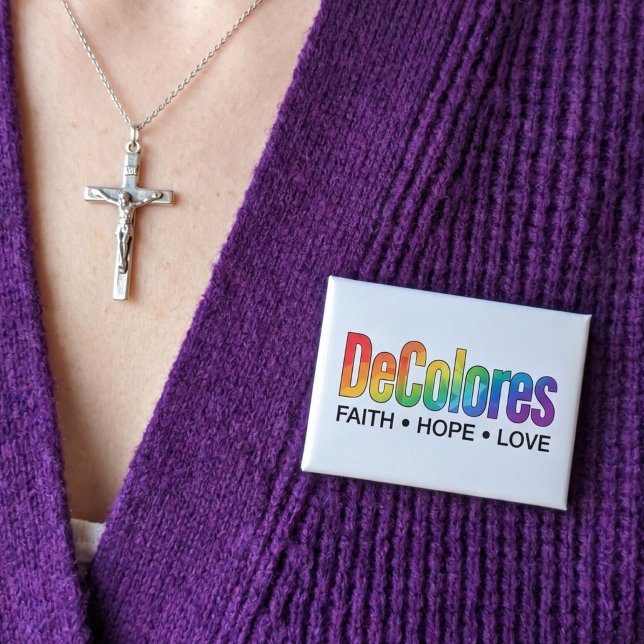 DeColores Cursillo Rainbow Faith Hope Love Button (Creator Uploaded)