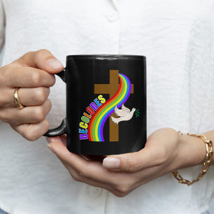 DeColores Cursillo Rainbow With Cross and Peace Do Coffee Mug