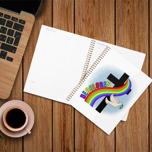 DeColores Cursillo Rainbow With Cross and Peace Do Planner