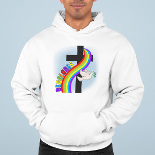 DeColores Cursillo Rainbow With Cross & Peace Dove Hoodie