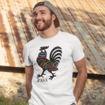 Decolores Cursillo Rooster Black Silhouette  T-shirt at Zazzle