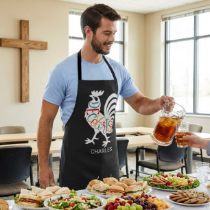 DeColores Cursillo Rooster White Silhouette  Apron