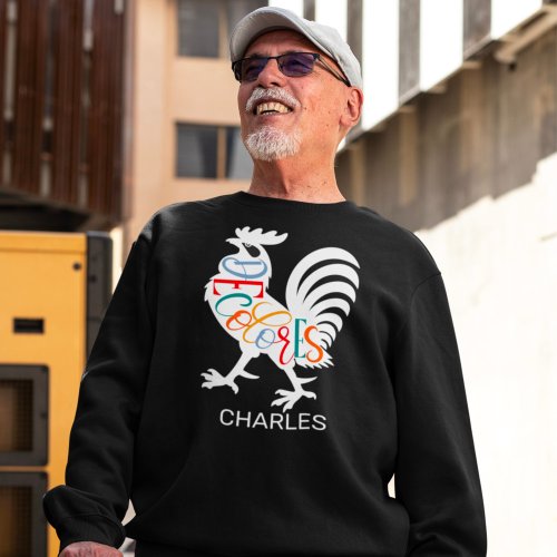 DeColores Cursillo Rooster White Silhouette  Sweatshirt