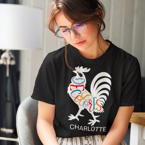DeColores Cursillo Rooster White Silhouette  T_Shirt