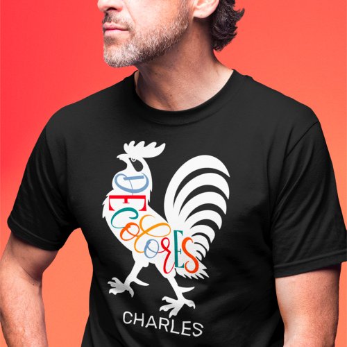 DeColores Cursillo Rooster White Silhouette  T_Shirt
