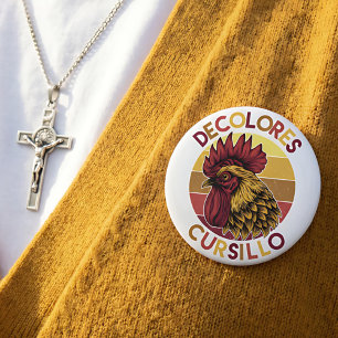 DeColores Cursillo Rooster with Distressed Sunset Button