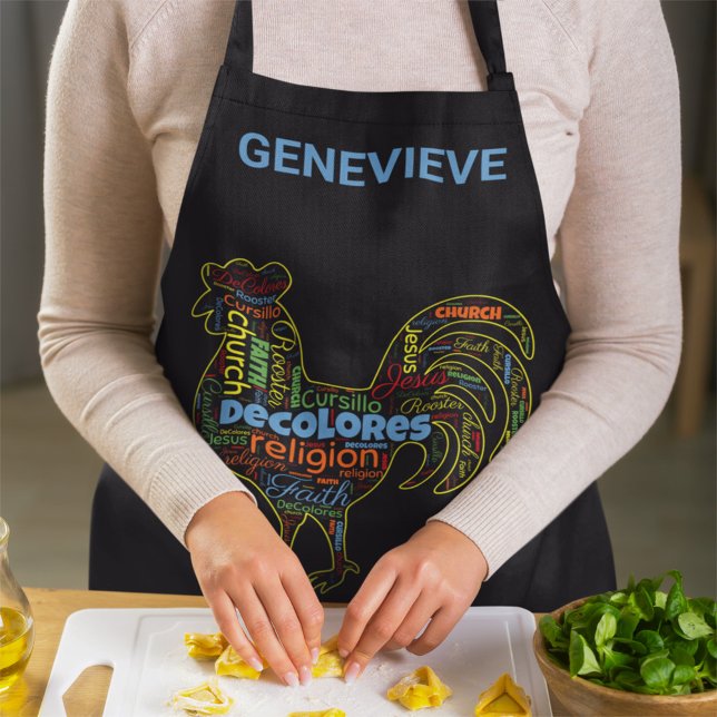 DeColores Cursillo Rooster Word Cloud  Apron (Creator Uploaded)