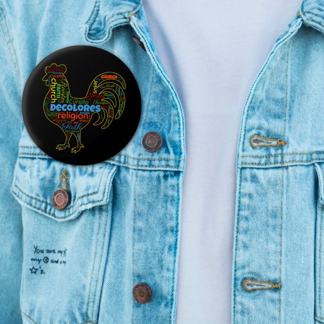 DeColores Cursillo Rooster Word Cloud  Button (Creator Uploaded)