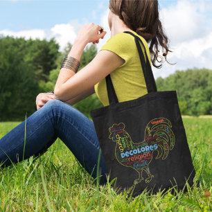DeColores Cursillo Rooster Word Cloud  Tote Bag