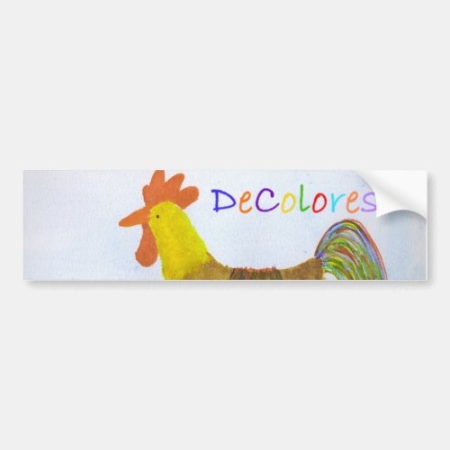 DeColores Rooster Bumper Sticker