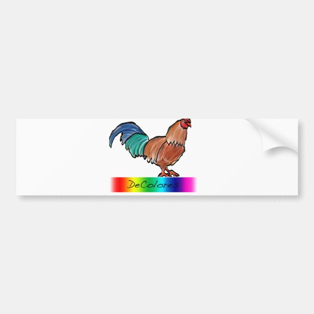 DeColores Rooster Bumper Sticker (Front)