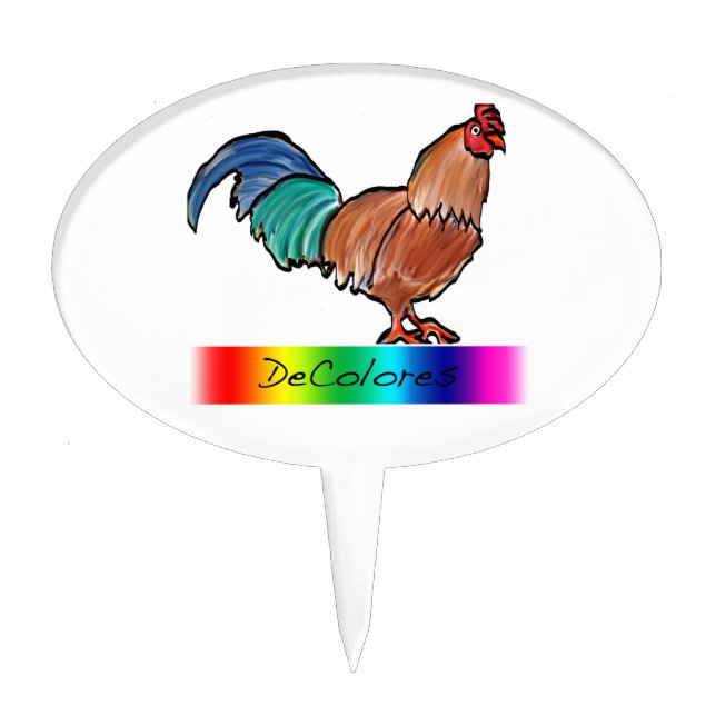 DeColores Rooster Cake Topper (Front)
