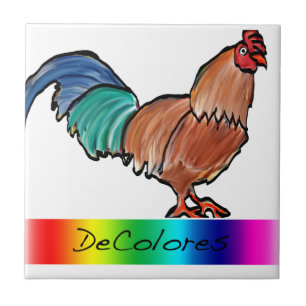 DeColores Rooster Ceramic Tile