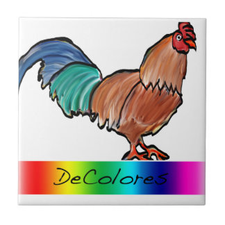 DeColores Rooster Ceramic Tile
