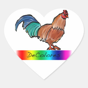 DeColores Rooster Heart Sticker