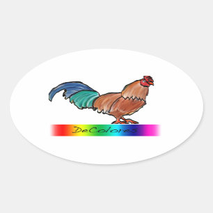 DeColores Rooster Oval Sticker