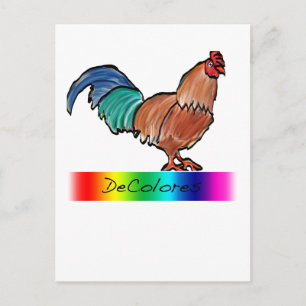 DeColores Rooster Postcard
