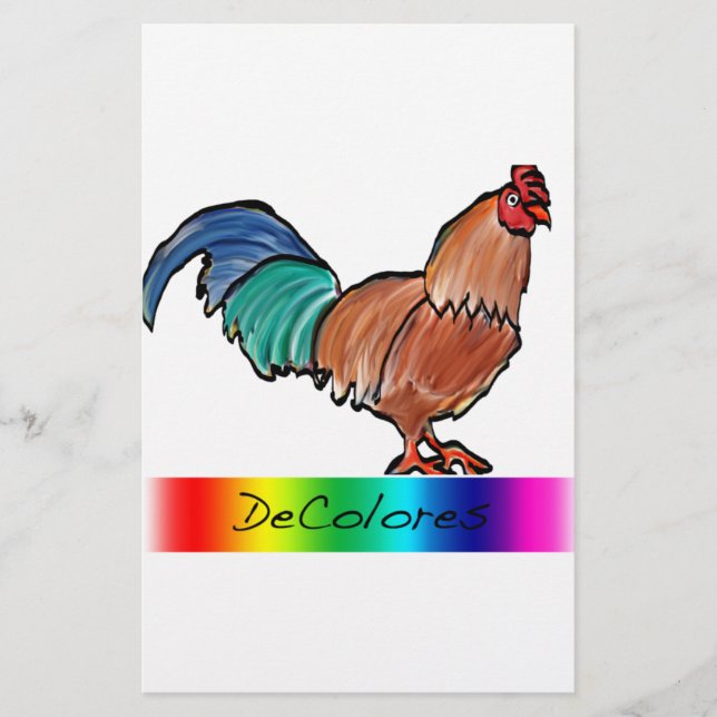 DeColores Rooster Stationery (Front)