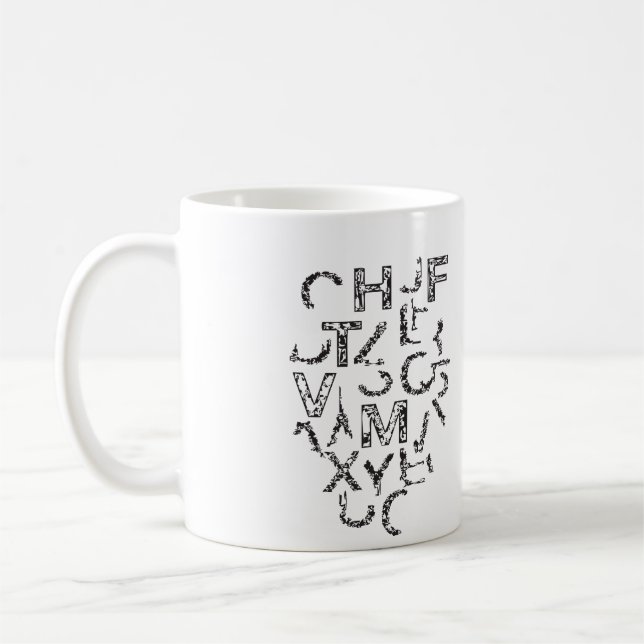 Deconstructed Alphabet Coffee Mug (Left)