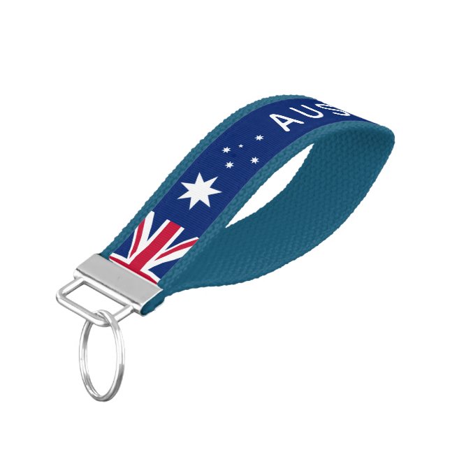 Deconstructed Australian Flag Wrist Keychain (Angled Down)