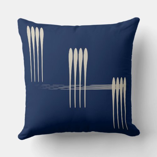Deconstructed Musical Notes Navy Throw Pillow 